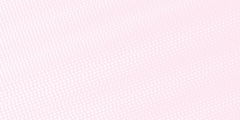 Obraz premium Abstract white Halftone Dot Pattern on Soft Pink Background with Diagonal Fade Minimal Texture, graphic illustration art.