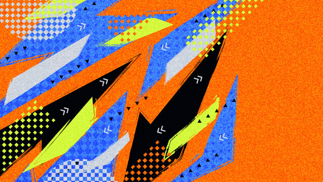 Modern and Dynamic Sport Background with Geometric Shapes and Texture Effect. Energetic Banner or Poster Design for Sport and Game Events