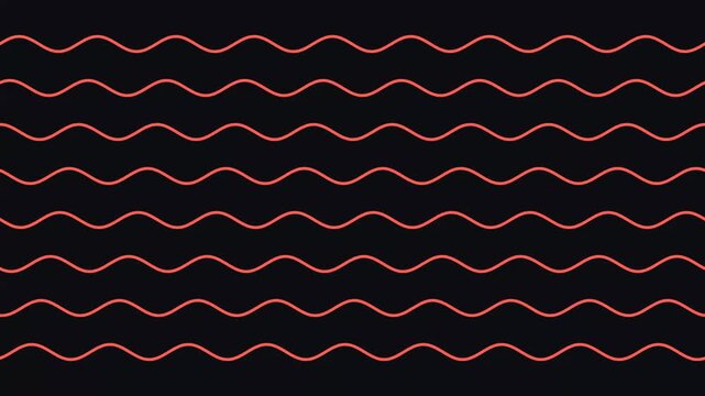 Wave pattern consists of multiple parallel orange lines flowing horizontally across the frame.