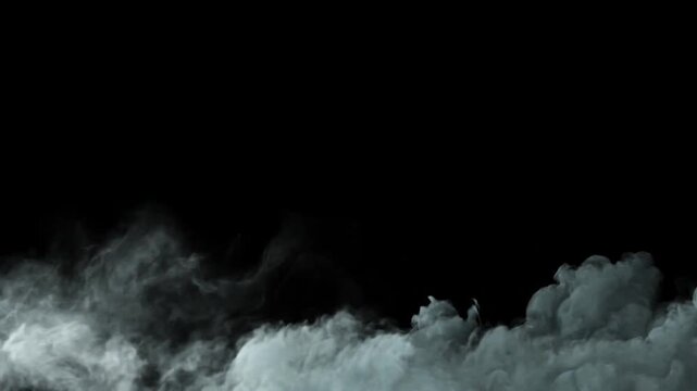 Smoke effect drifting along the bottom edge on a black background creating a moody atmosphere