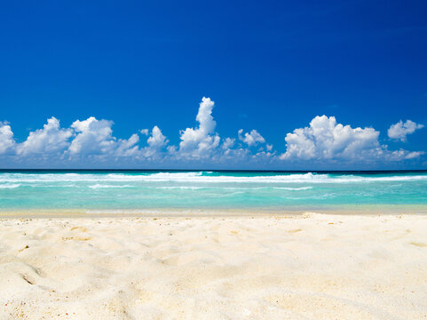 Tropical sea. Sand of beach caribbean sea. Beach landscape