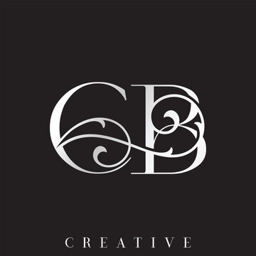 uxury Silver Gold CB Monogram Vector Logo for Wedding Invitation Branding