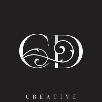 Premium Luxury Silver Gold CD Monogram Vector Logo for Wedding Invitation Card