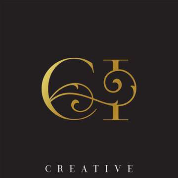 Elegant Silver Gold Double CI Initial Vector Logo for Wedding Studio Brand