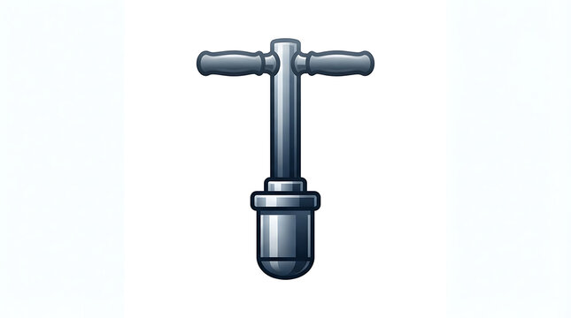 Metallic handheld manual post driver tool icon representing construction equipment for professional fencing