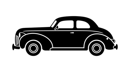 Naklejka premium A classic vintage car silhouette, representing timeless automotive design and a bygone era.