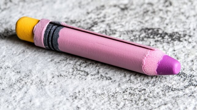 Close-up Texture of a Pink Crayola Crayon Waxy Surface