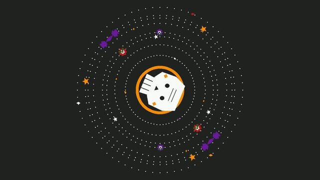 Funny animated Halloween-themed background video featuring a spinning motion.