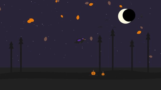 Funny animated Halloween-themed background video footage