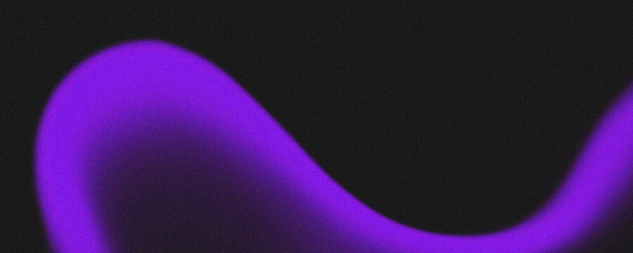 Abstract Glowing Purple Wave with Grain Texture Background, Modern Dark Futuristic Fluid Line Vector for Tech, Presentation, and Web Design