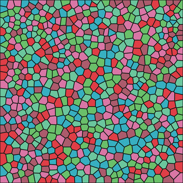 Colorful multicolored mosaic background with organic geometric shapes, abstract
