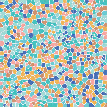 Abstract pastel mosaic tile pattern background with soft colored shapes