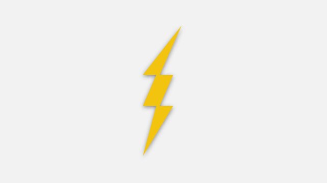 Yellow lightning bolt animation on white background