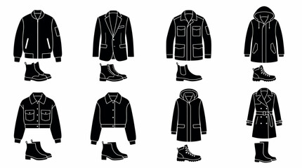 Jackets, Coats, and Footwear Fashion Icons © AdobeEX