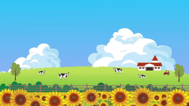 夏のひまわり背景