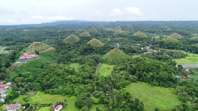 Aerial View of the Chocolate Hills in Bohol