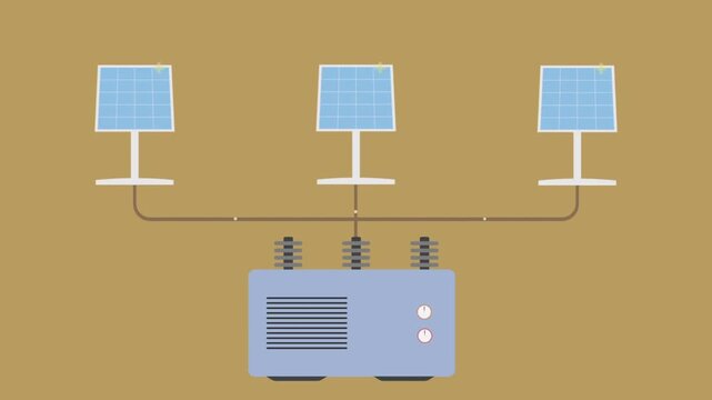 Solar energy panels connected to a power transformer schematic diagram electricity electrical