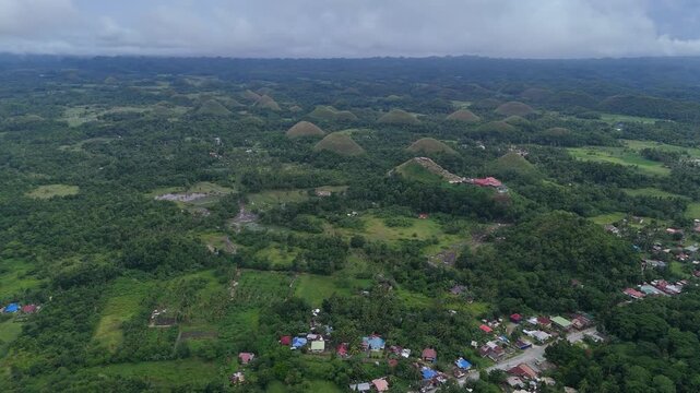 Aerial View of the Chocolate Hills in Bohol
