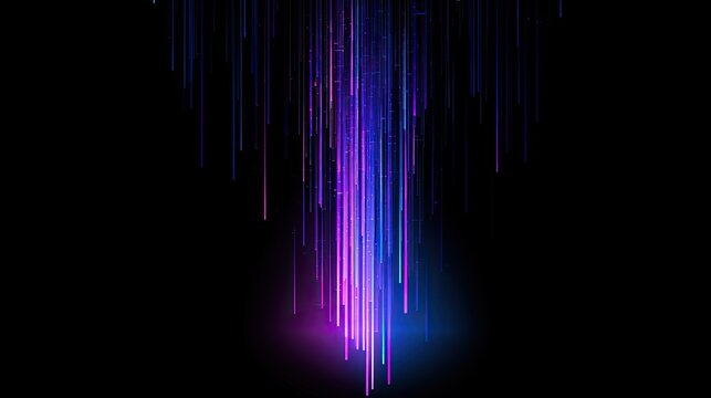 Abstract Vertical Light Streaks on Black Background.