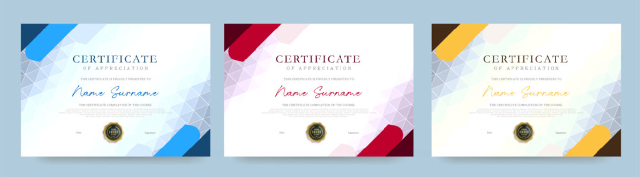 Elegant modern minimal certificate diploma template with clean layout suitable for award appreciation completion or achievement in education or corporate use