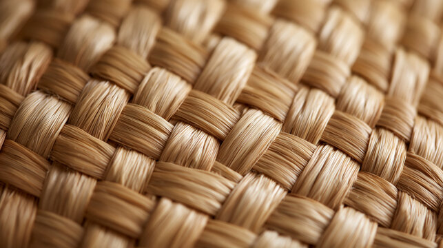 Close Up of Woven Natural Fiber Texture Background