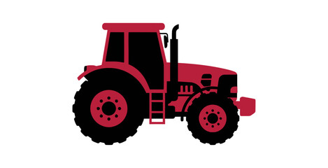 Red Farm Tractor Vector Illustration © mboku