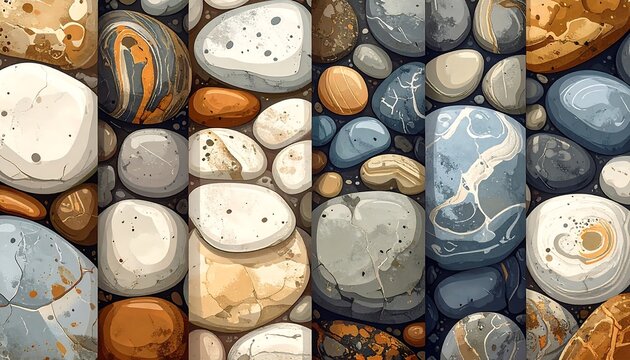 Assorted natural stones and crystals in wooden bowl.