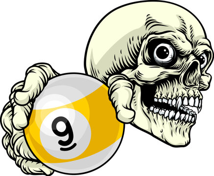Skeleton Grim Reaper Death Pool Ball Team Mascot