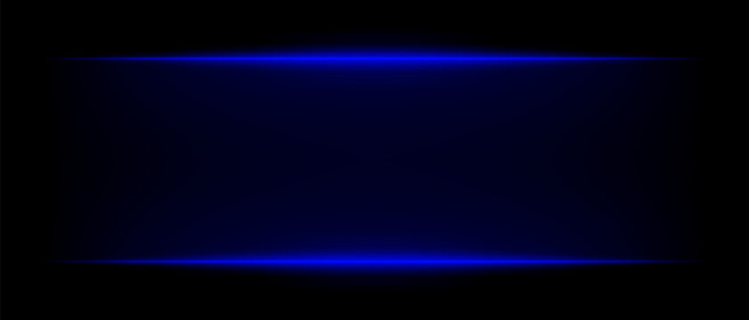 Abstract glowing frame set icon. Rectangular green luminous border with bright horizontal edges, soft interior illumination fading smoothly across dark background, minimal lighting effect.