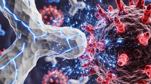Antibody Neutralizing Virus With Glowing Energy