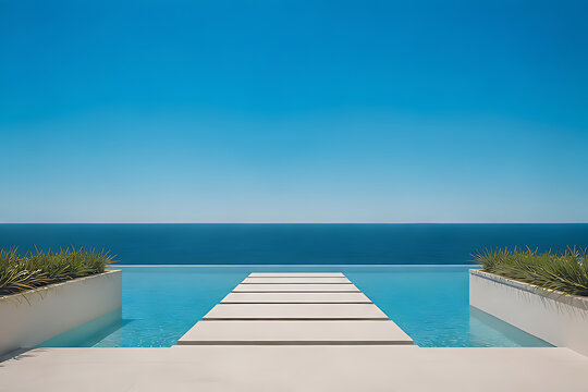 swimming pool in a tropical resort