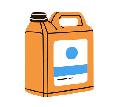 Detergent canister. Domestic chemical product for household cleaning, laundry, washing. Soap, gel in big large bulk package, container. Flat vector illustration isolated on white background