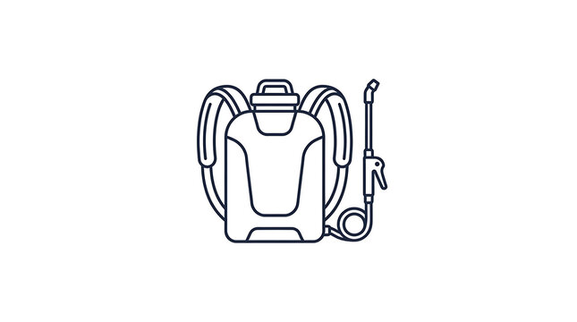 Modern outline icon of backpack sprayer for agricultural use