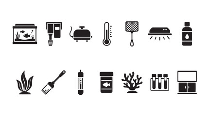 Astronomy and space science icons set, 15 black vector symbols for astrophysics and stargazing, telescope and observatory research graphics © Anika