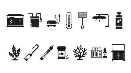 Astronomy and space science icons set, 15 black vector symbols for astrophysics and stargazing, telescope and observatory research graphics © Anika