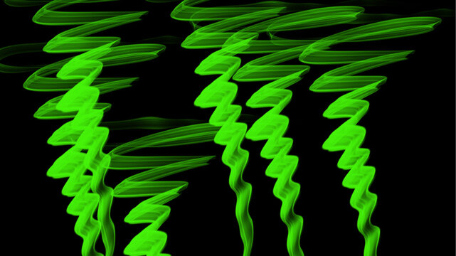 Green colored smoke cloud texture on dark background	