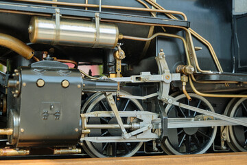 Model steam locomotive mallet SS 1622 built by werkspoor for indonesian railroad, oldtimerdag in ruinerwold, netherlands © VeugerStock