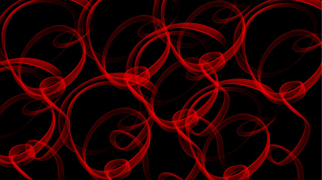 Red abstract smoke wave on black background