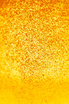 Golden Beer Bubbles Macro Background