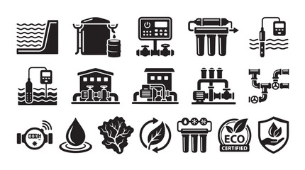 Astronomy and space science icons set, 15 black vector symbols for astrophysics and stargazing, telescope and observatory research graphics © Anika