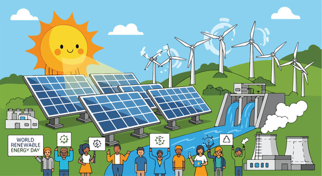 Renewable Energy Solar Panels Wind Turbines 1.