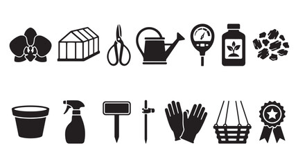 Astronomy and space science icons set, 15 black vector symbols for astrophysics and stargazing, telescope and observatory research graphics © Anika