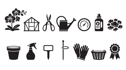 Astronomy and space science icons set, 15 black vector symbols for astrophysics and stargazing, telescope and observatory research graphics © Anika