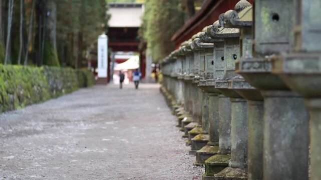 並んだ石灯籠