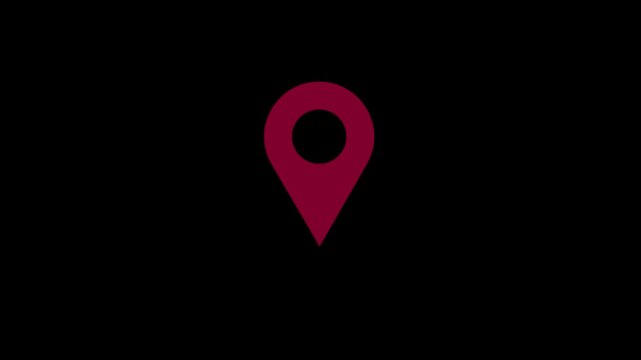 Map pointer icon set with pin symbols for navigation and location markers.red color location icon.