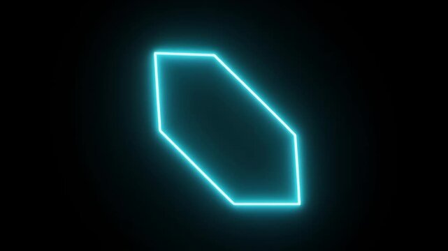 Minimal neon arrow blinking isolated black background