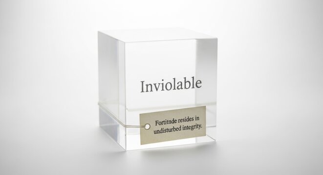 Inviolable text on clear block with quote v2 6x