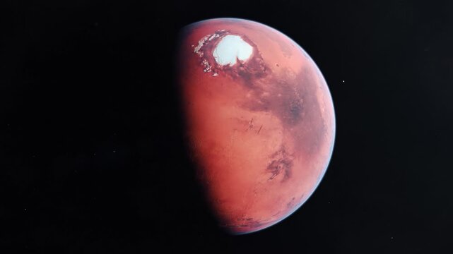 Wide Shot of the Northern Polar Ice Cap of Mars The Red Planet 