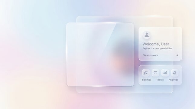 Abstract digital interface with soft gradient background