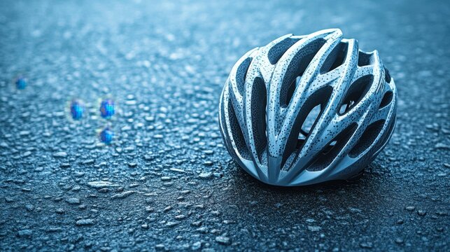 Sleek Cyclist Helmet with Ventilation Holes and Reflectivity